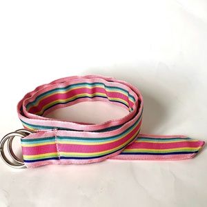 CK Bradley Tally Ho Designs Striped Cloth Belt. Sm